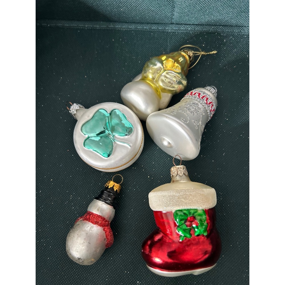 Christmas Ornaments Holiday Vintage Blown Glass Snowman Angel Boot Bell Bulk Lot
